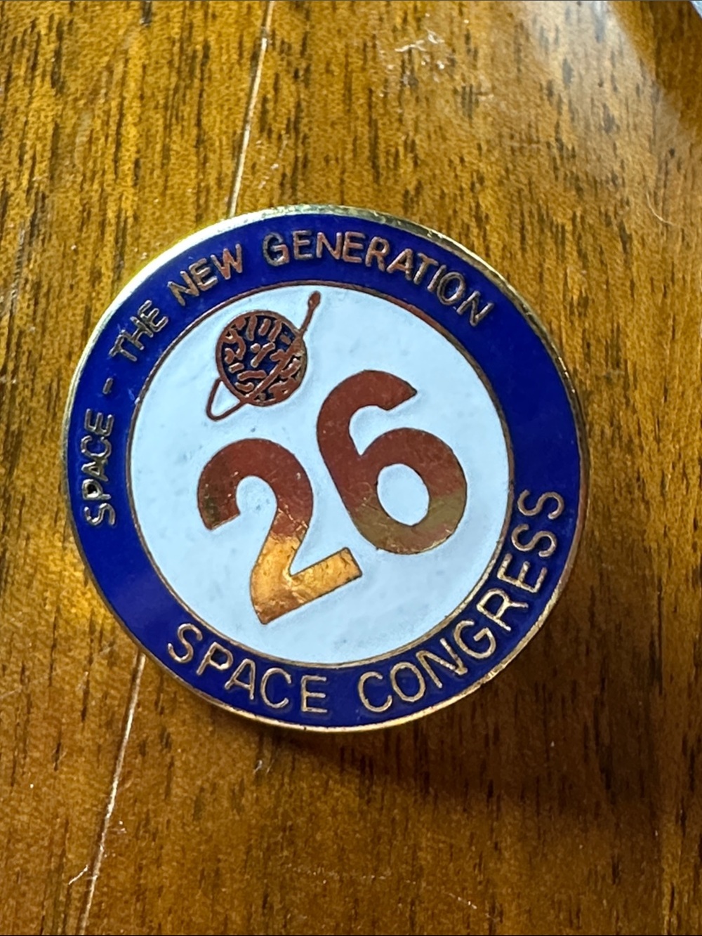 Space Congress 26 Commemorative Pin -‎ Blue, White & Gold
